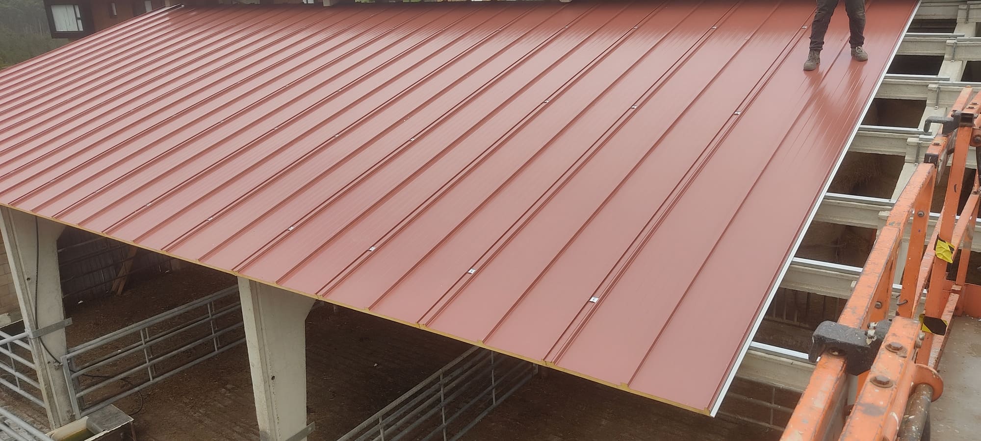 Instalación de cubierta de chapa metálica ondulada en nave agrícola por Kronos SL